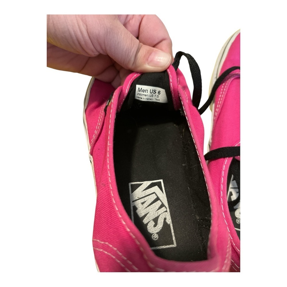Vans Authentic Hot Pink Canvas Sneakers Women's 7.5 / Men's 6 Skate Shoes - Picture 6 of 6